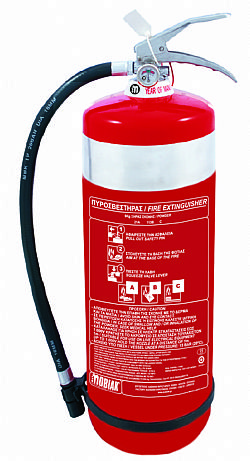 Πυροσβεστήρας 6Kg Ξηράς Σκόνης INOX